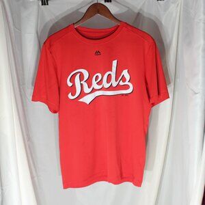 Majestic Evolution Tee Shirt Cincinnati Reds Graphic Activewear #13 Walsh - Sz M